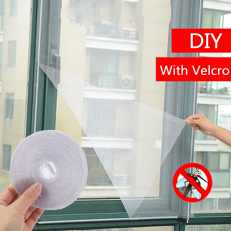 

DIY Self-adhesive Anti-mosquito Net Flyscreen Curtain Insect Mesh Window Screen Window Insect Net Magic Windows Mesh 1.5*1.3m