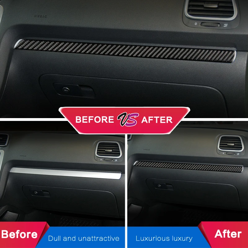 For volkswagen scirocco R LHD RHD Accessories 2009-2016 Carbon Fiber Interior Car Dashboard Decoration Strip Car-Styling Sticker