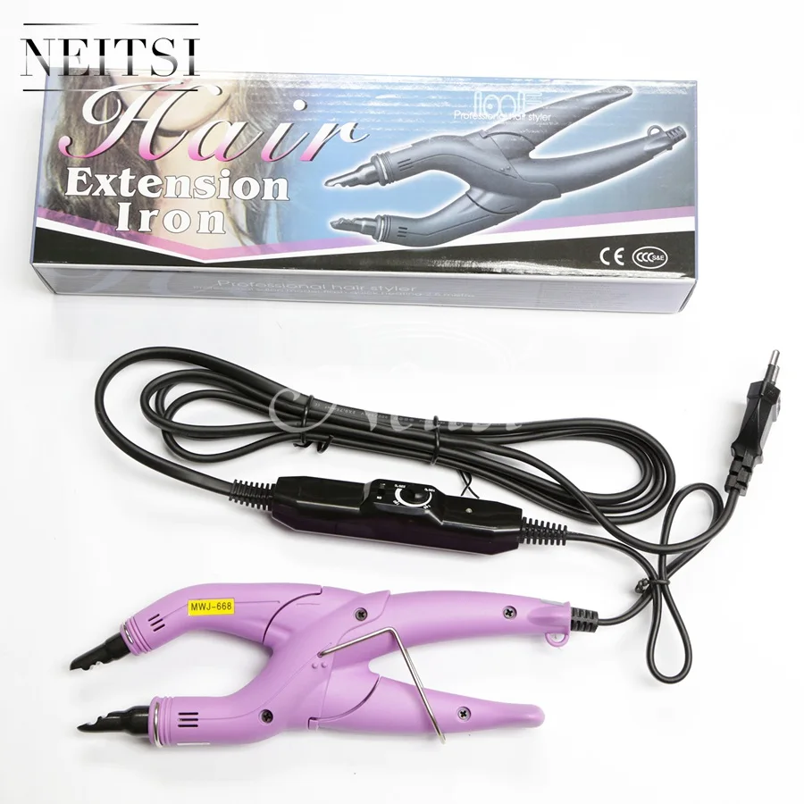 

Neitsi Control Temperature Professional Hair Connector Iron Extensions Brand New Iron Black Pink 2Colors Hair Styling Tools