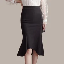 Женская юбка рыбий хвост, комбинированные Асимметричные OL юбки