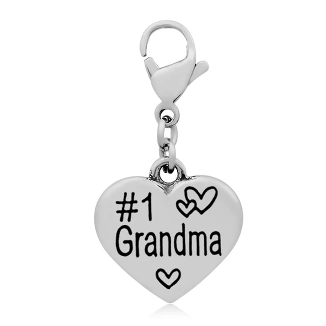 Lasperal 316l Stainless Steel Heart Craved Grandma Charms Lobster Lasperal 316l Stainless Steel Heart Craved Grandma Charms Lobster Clasp Diy Charm Bracelet Jewelry Best Handmade