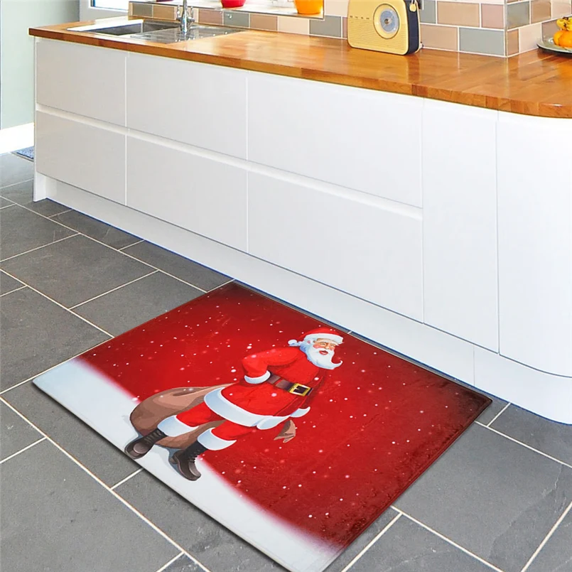 2018 New Merry Christmas Floor Kitchen Door Bathroom Mat Indoor Bathtub