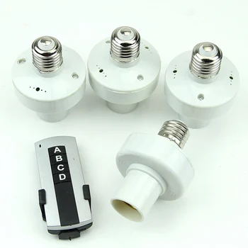 

4Pcs Wireless Remote Control Light E27 Lamp Bulb Holder Cap Socket Switch New