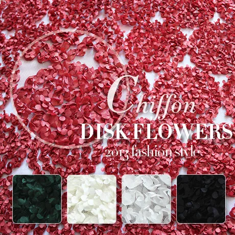 

120cm wide disk flowers chiffon three-dimensional flowers net embroidery lace fabric