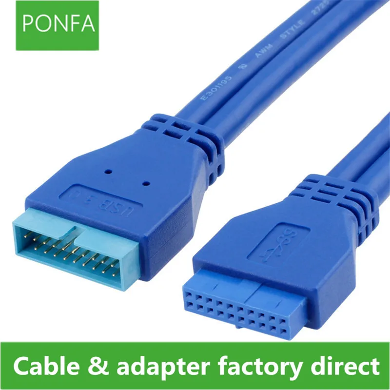 

USB3.0 20Pin Male to USB 3.0 20 Pin Female Extension Cable Motherboard Mainboard 20pin Header Adapter Cable extender