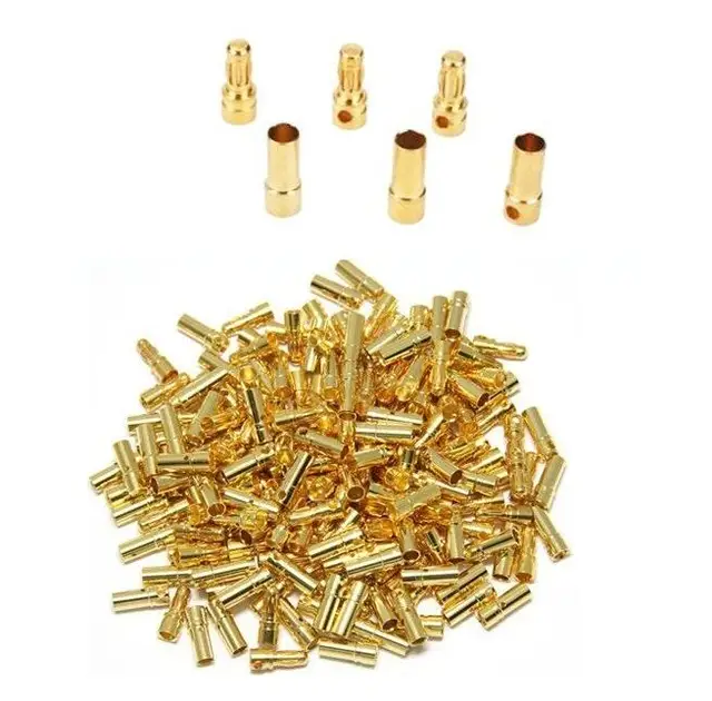 20pcs/lot 2.0mm 3.0mm 3.5mm 4.0mm 5.0mm 5.5mm 6.0mm 8.0mm Gold Bullet Banana Connector Plug For ESC Battery Motor ESC (10 pair) 4