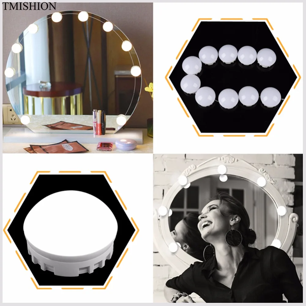 

10/12pcs Modern Makeup LED Bulbs Mirror Light Mirror Vanity LED Light Kits For Dressing Table Lens With Dimmer Switch DIY Lamps
