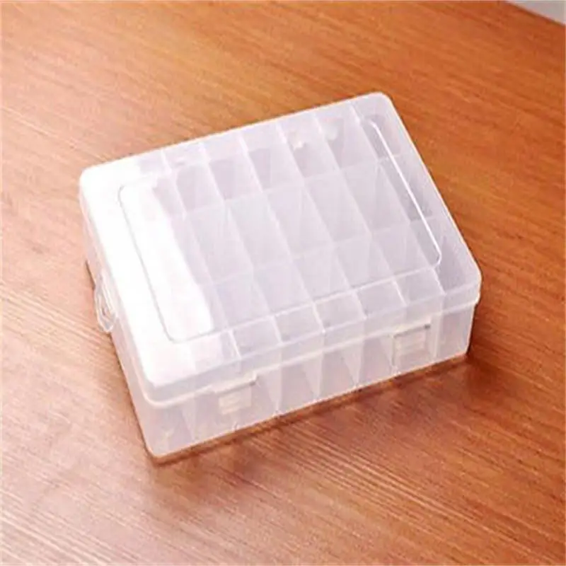 Adjustable 24 Compartment Plastic Storage Jewelry Earring Bin Case