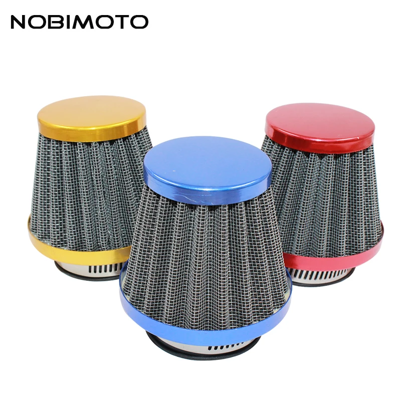 

NOBIMOTO 35/38/42/45/48/52/58mm Motorcycle Mushroom Head Air Filter Clamp On Air Filter Cleaner 3Colors KL012