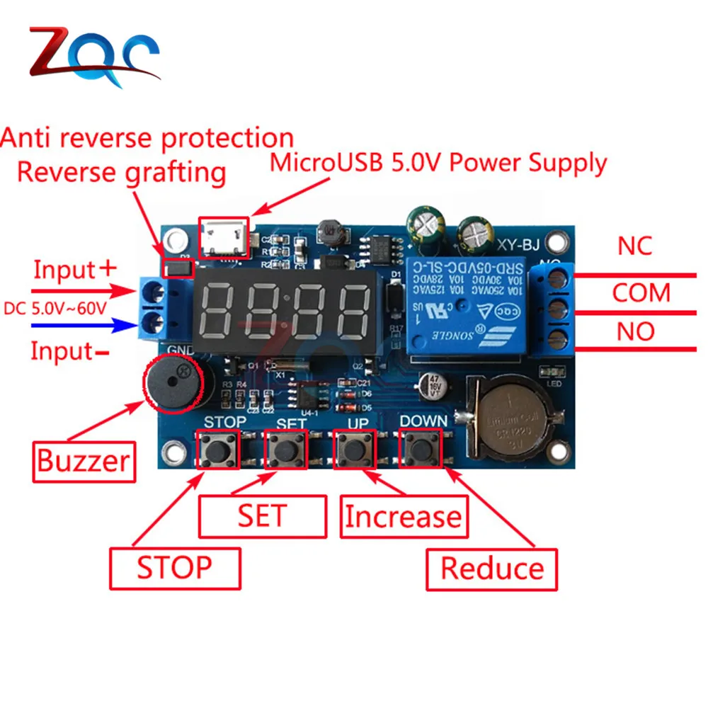 DC 5 В в режиме реального времени реле таймера задержки модуль переключатель управление Синхронизация Часов несколько режимов управления схема подключения