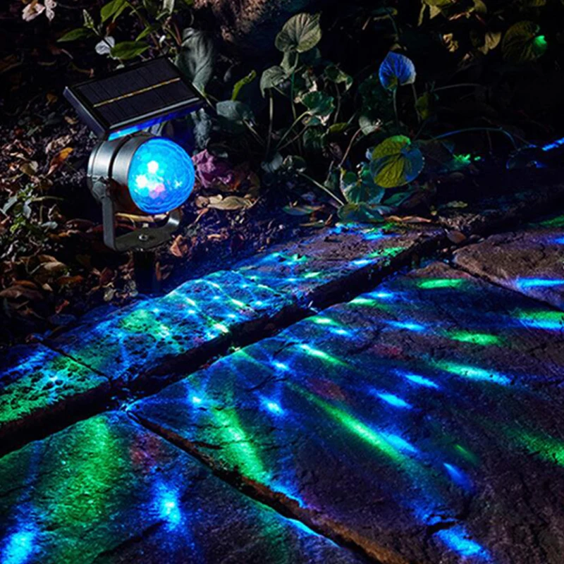 Solar Powered Rotatable Colorful Solar Projection Lamp Outdoor  Lawn Lamp Waterproof Solar Lights for Garden Decoration (2)