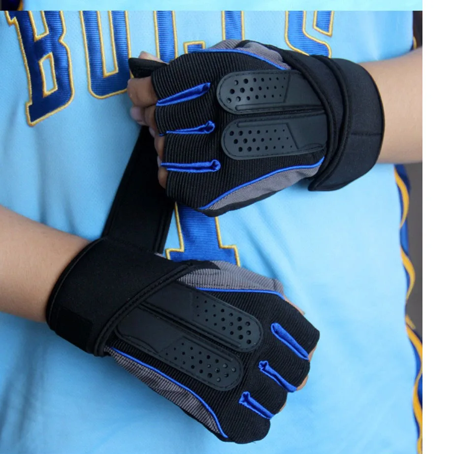 Мужские перчатки для занятий тяжелой атлетикой бодибилдинг, тренировка, Перчатки для фитнеса, тренировочные гантели, велосипедные перчатки для женщин, противоскользящие, половина пальца