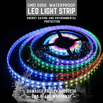 

LED Strip Waterproof DC12V RGB Strips Light Remote Control Grow Lights Flexible LED Strip RGB Multiple Color Effect TV Decor