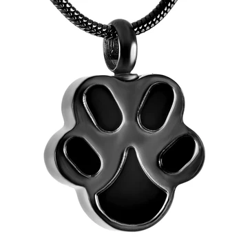 

Black Tone Memorial Jewelry Paw Shape Cremation Urn Pendant Ash Holder Keepsake Funeral Locket For Pet Wholesale