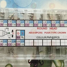 Высококачественная круглая головка из нержавеющей стали 619 толкатель типа Корона серебристого цвета для ремонта часов