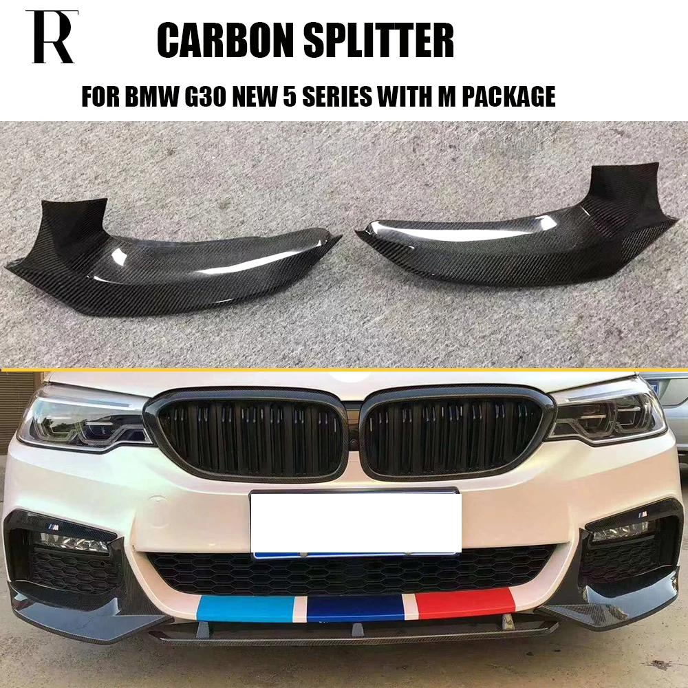 M5 Стайлинг углеродное волокно передний бампер боковой сплиттер фартук для BMW G30 G31