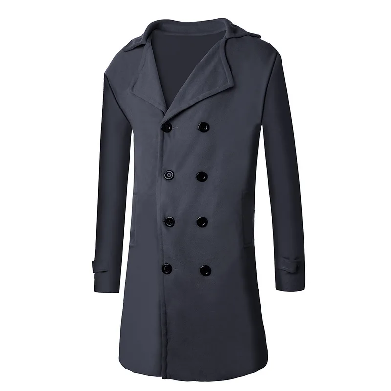 LASPERAL, новинка, мужское модное длинное шерстяное пальто, приталенное повседневное Мужское пальто большого размера, шерстяное пальто на осень и зиму