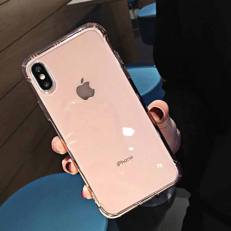 Противоударный Прозрачный чехол для телефона для iPhone Xr Xs Max X 6 6S 7 8 Plus Мягкий ТПУ прозрачный чехол для телефона для iPhone Xr Xs Max 6 7 8 Plus