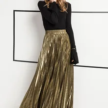 Плиссированная Женская юбка весна лето ампир свободного размера плюс А-силуэт юбки модные элегантные с большим подолом офисные женские повседневные юбки Новинка