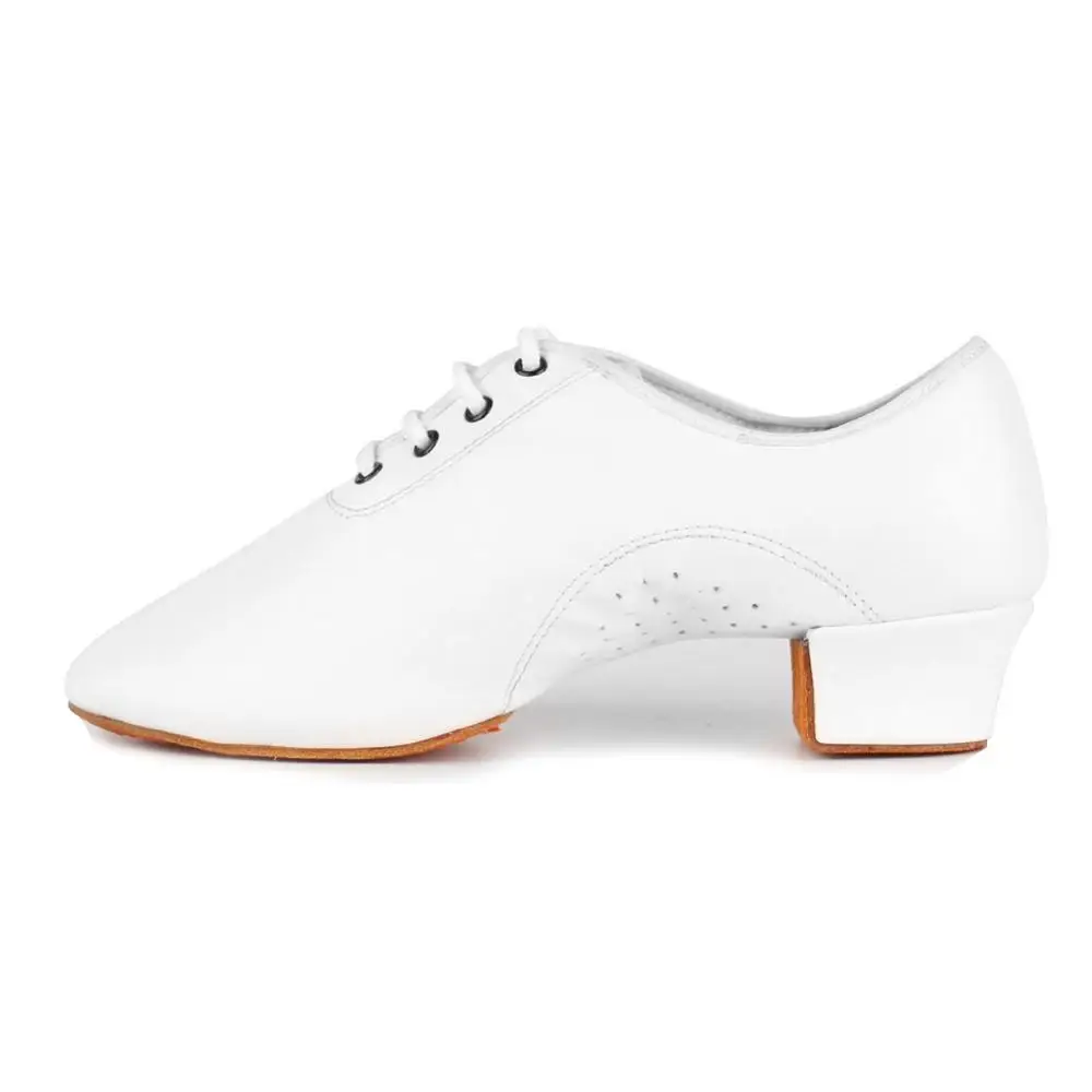 Новая Брендовая обувь для латинских танцев, Мужская Современная обувь для бальных танцев, танго, латинских танцев, танцевальные кроссовки, джазовая обувь, 3 цвета - Цвет: White