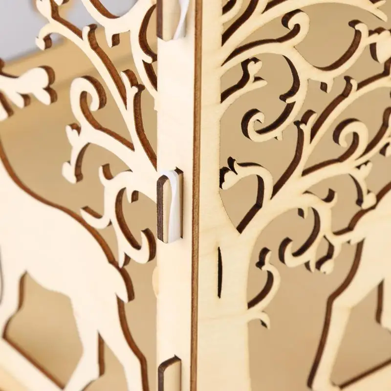 Винтаж деревянный случае украшения деревенский романтик Hollowed Carving поздравительная открытка «сделай сам» Свадебные новые украшения