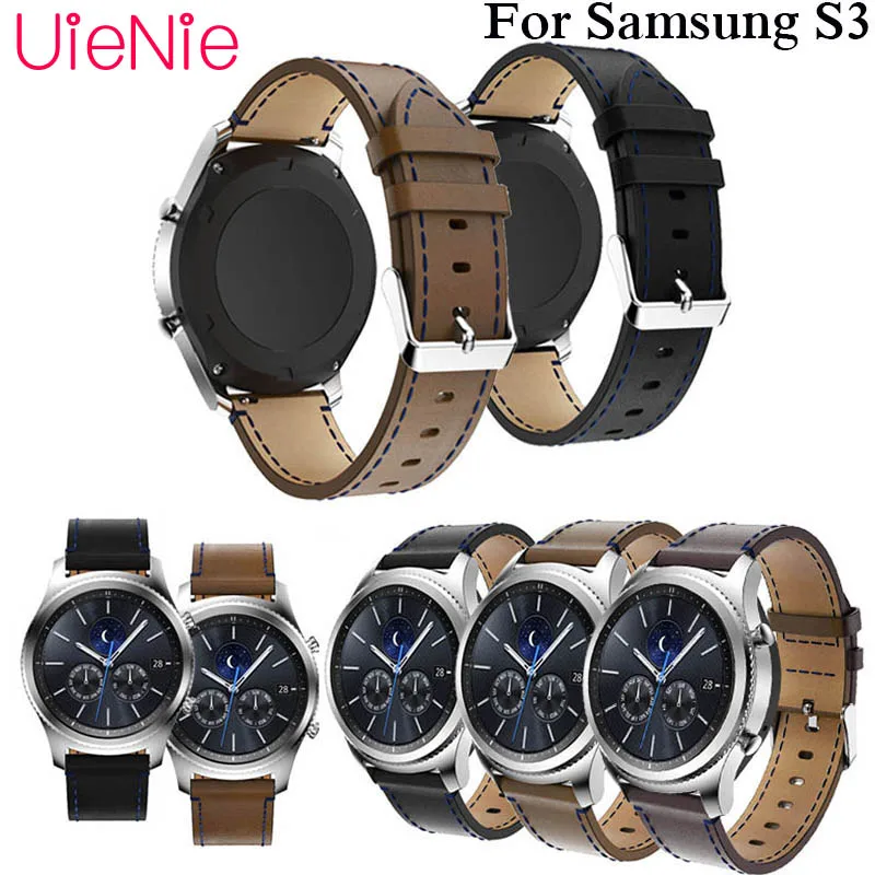 22mm luxury leather wristband for Samsung Gear S3 smart watch bracelet for huami amazfit stratos 2 2S bracelet 46mm watch band