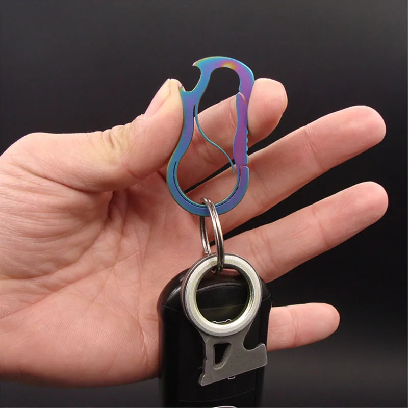 

Карманный Брелок из нержавеющей стали для повседневного использования, карабин для рюкзака, подвесной, с защитой от потери, защита от кражи, из нержавеющей стали