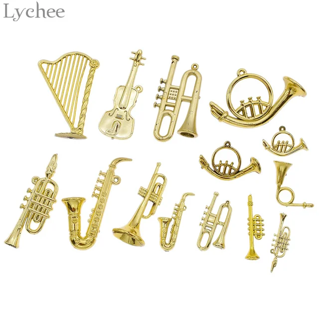Lychee 10pcs Mini Musical Instrument Christmas Tree Ornament Xmas Hanging Drop Pendant DIY Party Lychee 10pcs Mini Musical Instrument Christmas Tree Ornament Xmas Hanging Drop Pendant DIY Party