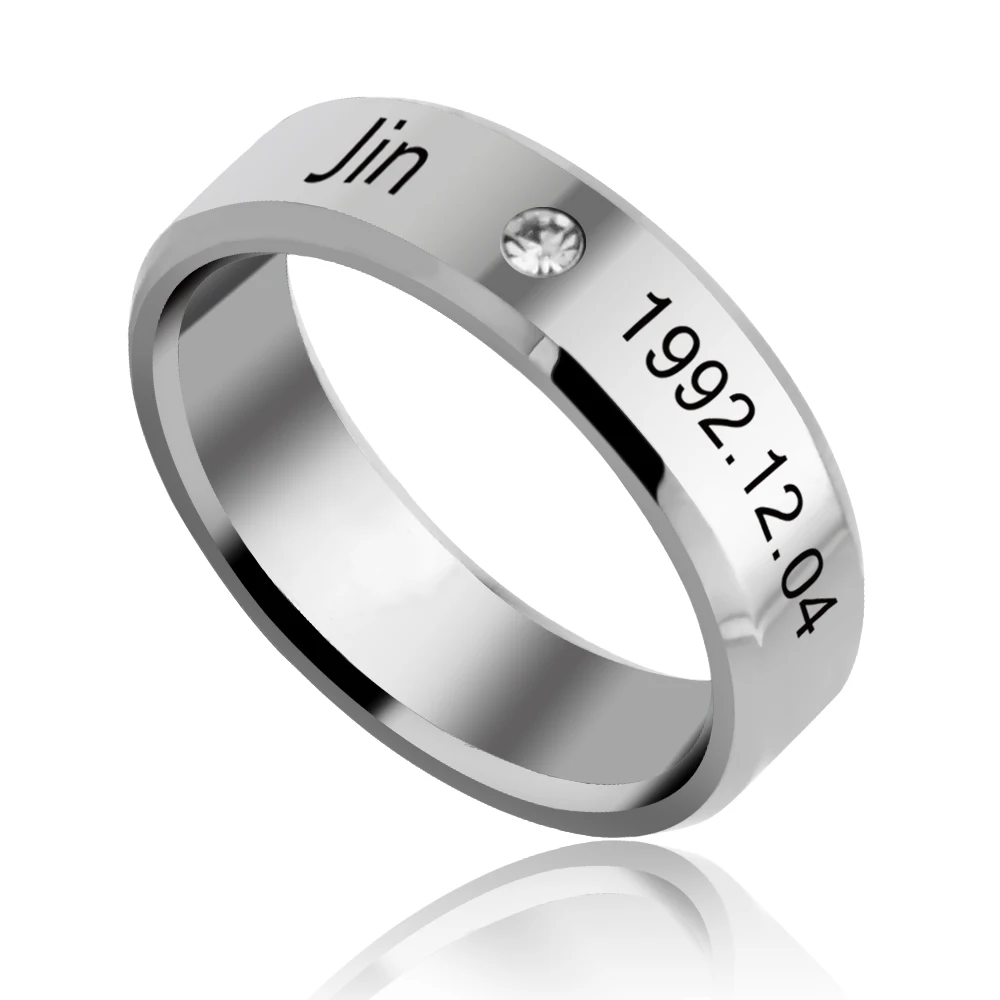 QIYIGE 2017 New Korea POP Bangtan Boys BTS Rings J-hope JUNGKOOK JIMIN JIN Jewelry Rings Accessories For Fans