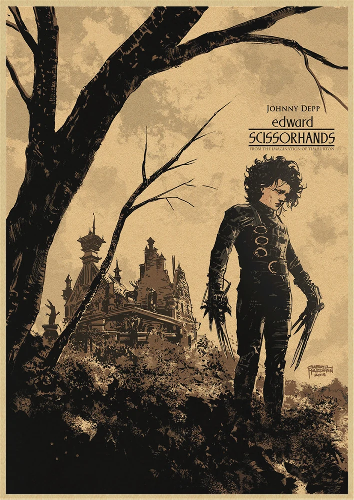 Классическая пленка Эдварда сissorhands плакат крафт-бумага ВИНТАЖНЫЙ ПЛАКАТ бар украшение дома стикер стены