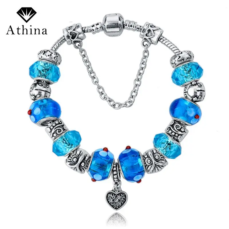 Bijoux 2017 Новое поступление женский браслет серебряная цепочка кулон в виде сердца