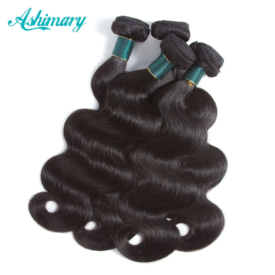 Ashimary Lace Frontal Closure with Bundles Brazilian Body Wave with Frontal Closure Remy Human Hair 3/4 Bundles with Frontal