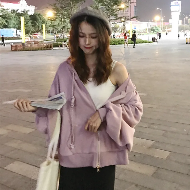 4 ألوان Mihoshop Ulzzang الكورية كوريا النساء ملابس عصرية عارضة Preppy مقنعين رمادي هوديس