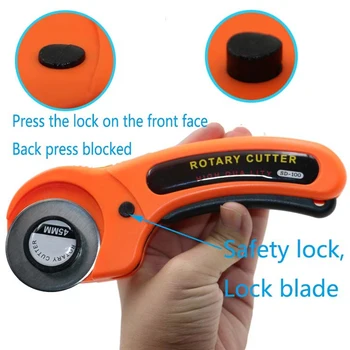 

45mm Rotary Cutter+5pcs Spare Blades Fit for Olfa Dafa Fiskars Rotary Cutter Fabric Paper Circular Cutting Patchwork Craft