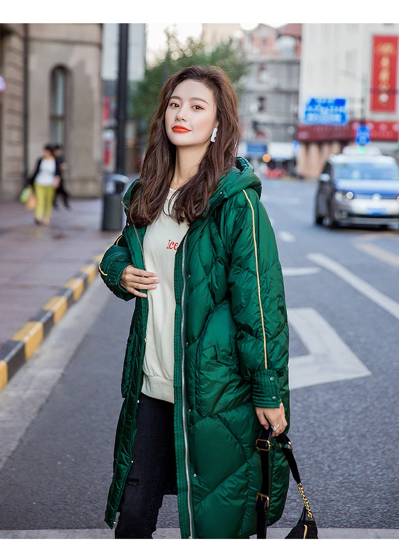 KMETRAM, зимняя куртка, женская одежда, утиный пух, Женская куртка с капюшоном, корейское длинное пальто, женская теплая парка, Chaqueta Mujer MY3288