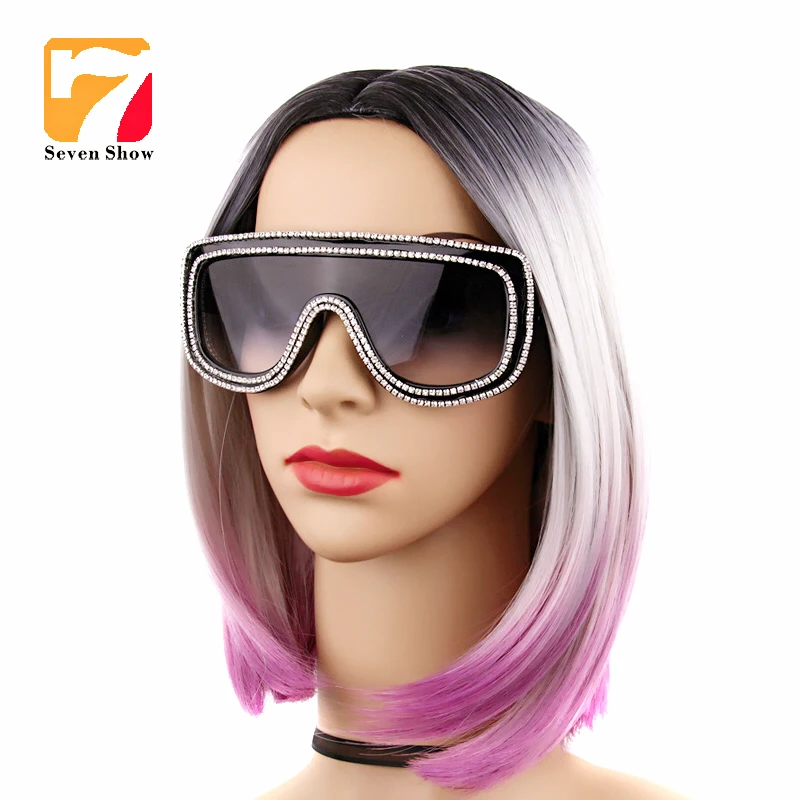 

2018 New Fashion Sunglasses Woman Bling Rhinestone Oversized Sunglasses Vintage Shades Ladies Big Sun Glasses Men's Eyeware