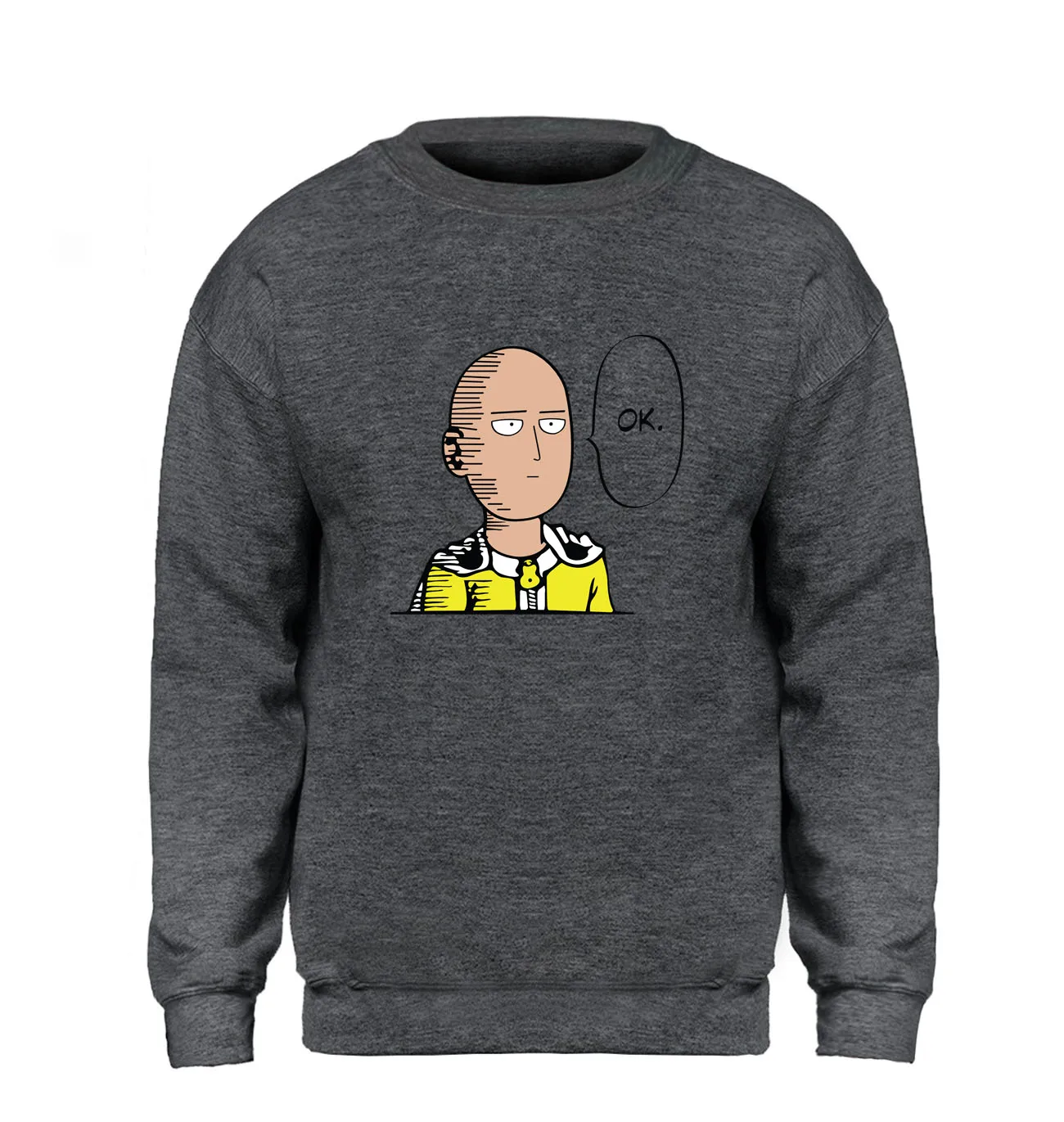 Аниме One Punch Man толстовка мужская Белая 2018 зима осень флис теплая Saitama толстовки