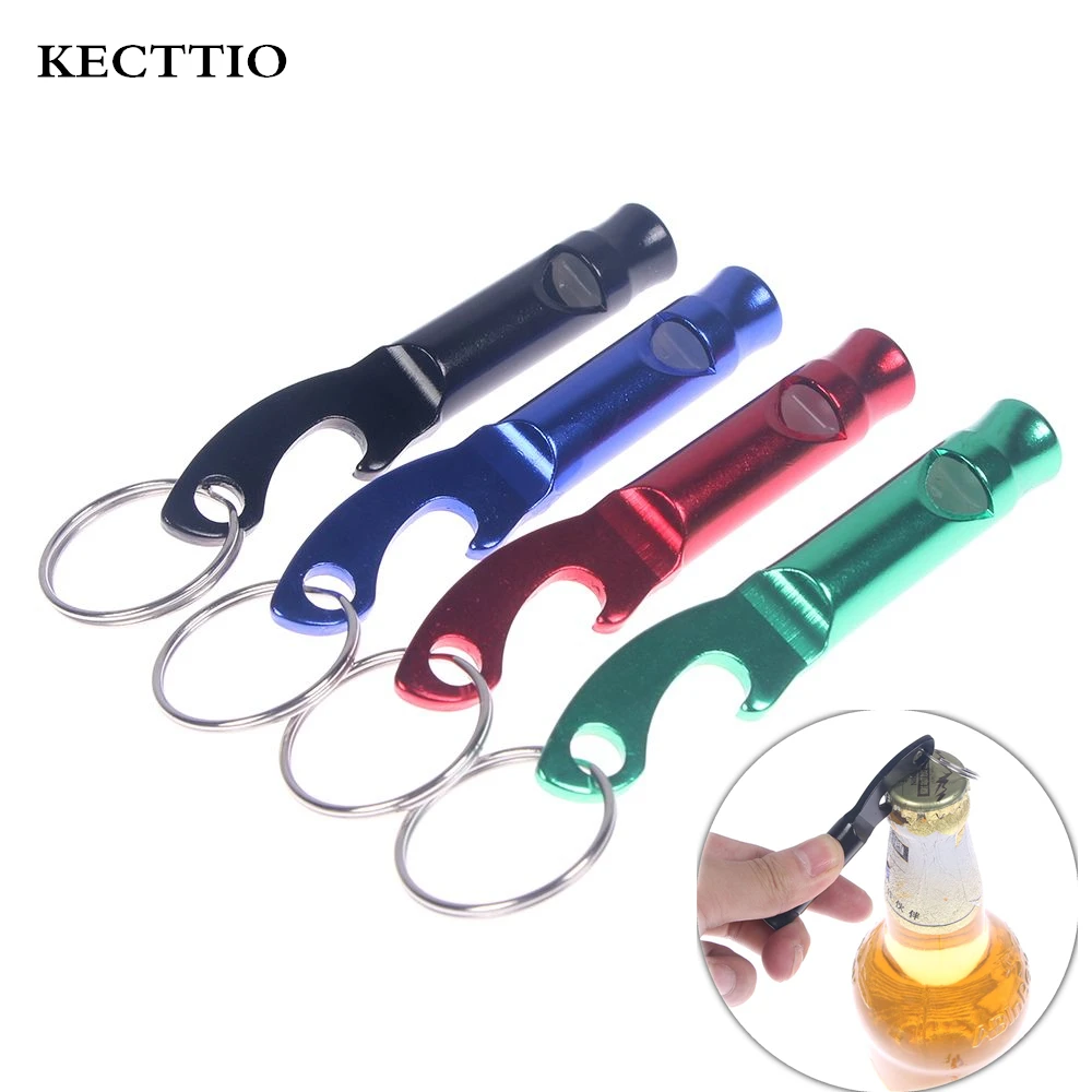 1Pc Aluminum Alloy Fish Bone Keychain Opener Beer Bottle Key Chain Ring Bar Tool