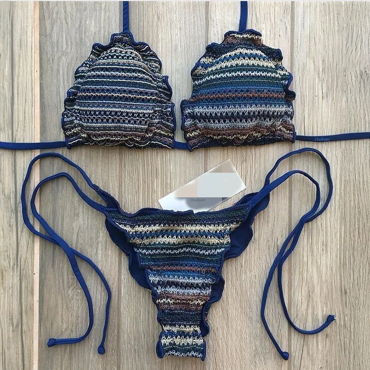 

Bikini 2018 Swimsuit Biquini Bathing Suit Women Sexy Wave Print Strap Bikini Set Maillot De Bain Femme Swimming Suit For Women