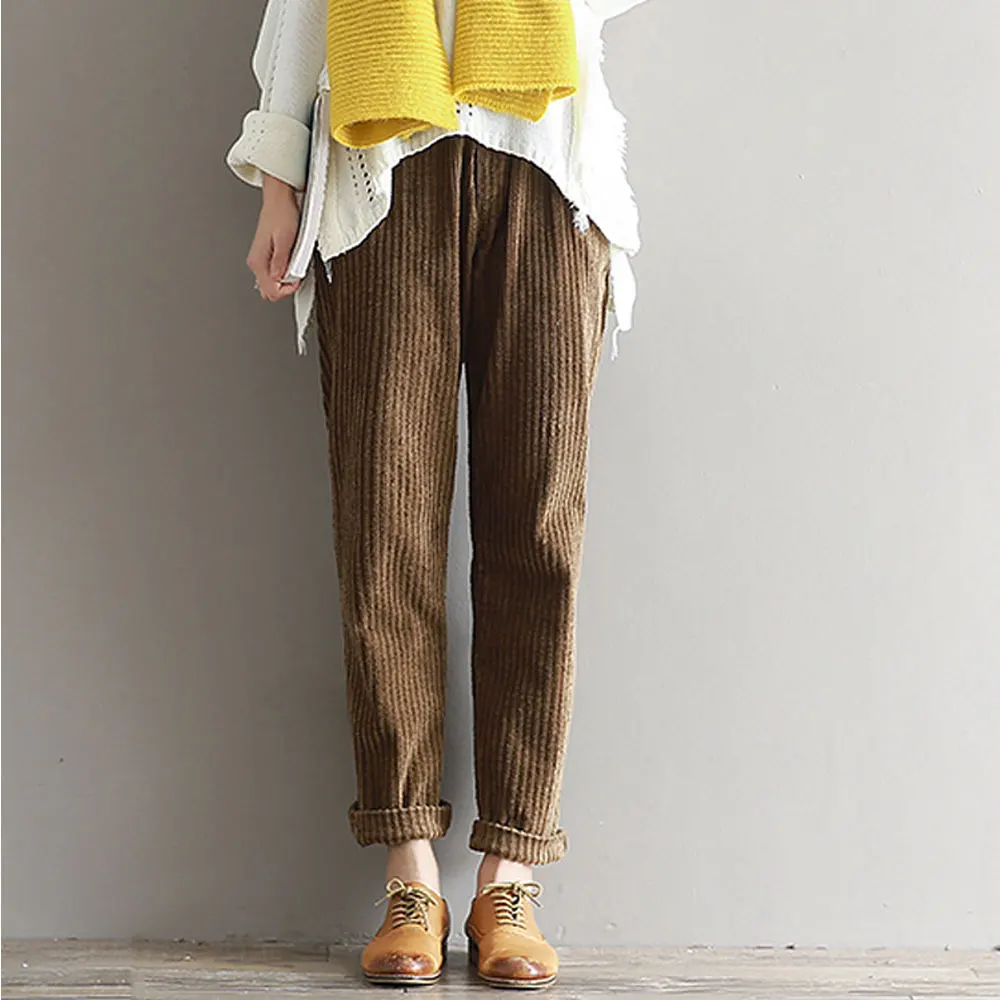 2017 Autunno Inverno delle Donne di Usura Nuovo Tailleur Pantalone Velluto  A Coste Pantaloni di Grandi Dimensioni|large size trousers|corduroy  trousers womenwomens corduroy trousers - AliExpress