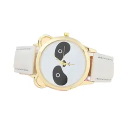 Модные Аналоговые кварцевые наручные часы из искусственной кожи с изображением панды