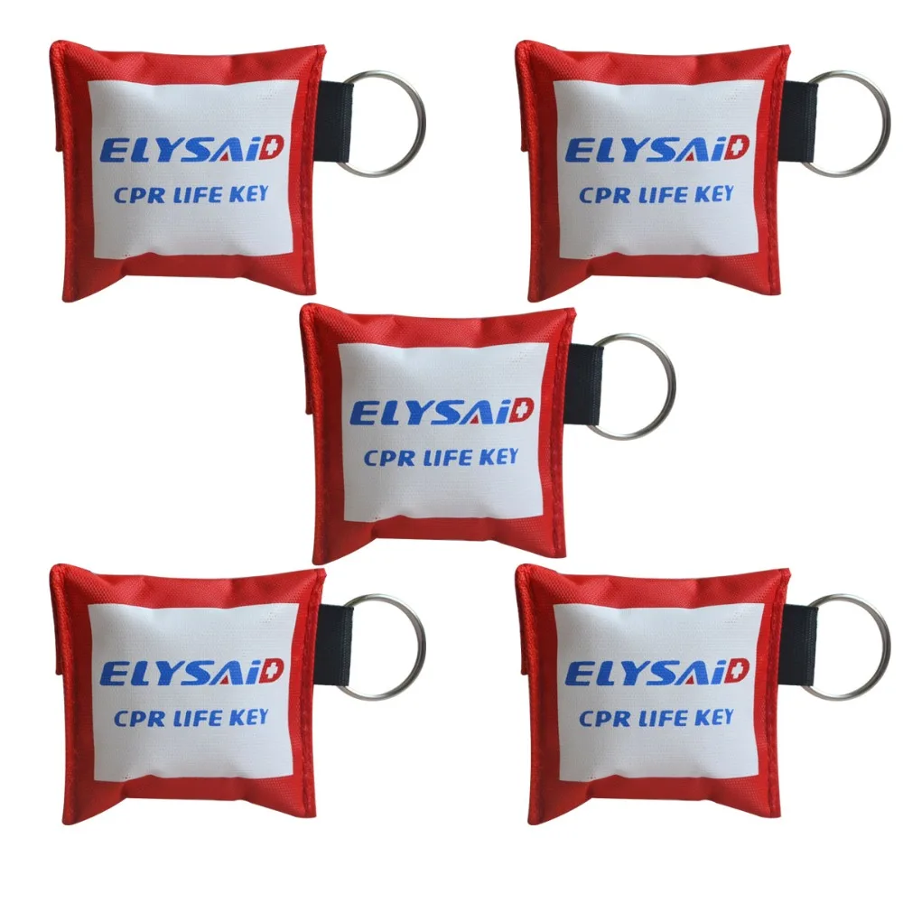

20Pcs CPR Life Key Elysaid Portable Size Training CPR Resuscitator Mask With Keychain First Aid Rescue Kit+20Pair Gloves