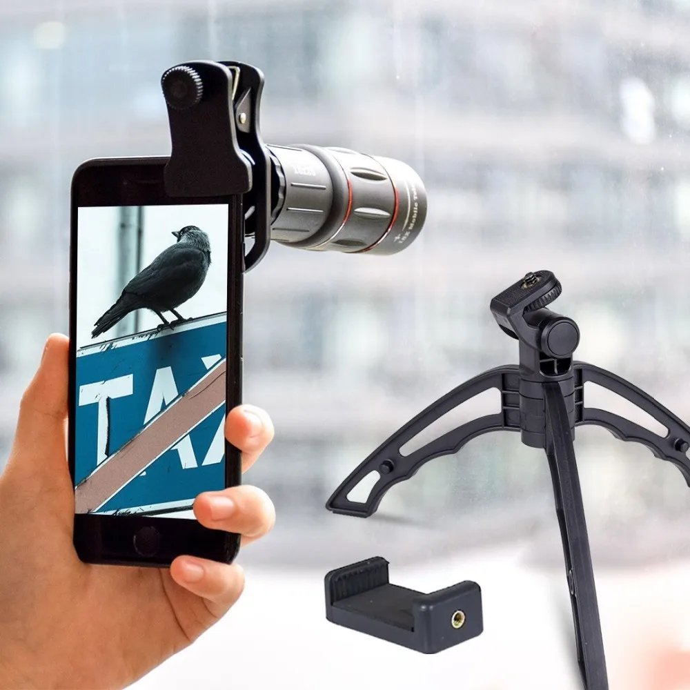 APEXEL البصرية 18x25 تلسكوب التكبير عدسة أحادي + البسيطة selfie ترايبود ل فون سامسونج الهواتف الذكية الأخرى السفر الصيد الرياضة