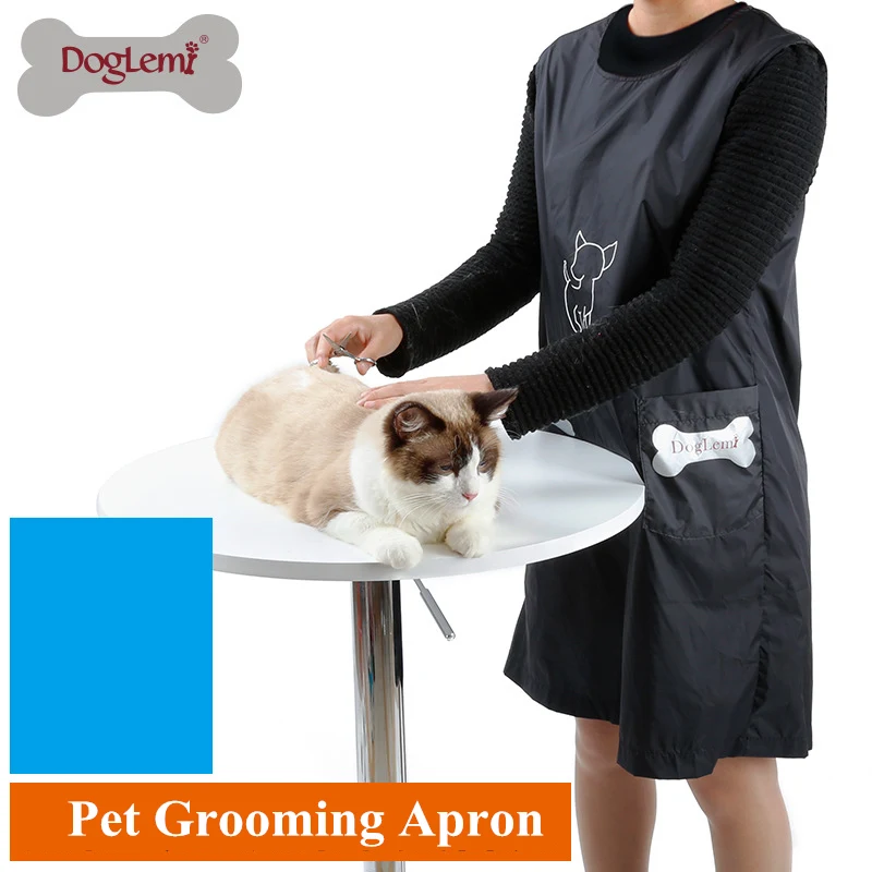 DogLemi Waterproof Pet Grooming Apron With Pockets Dog Bathing Suit