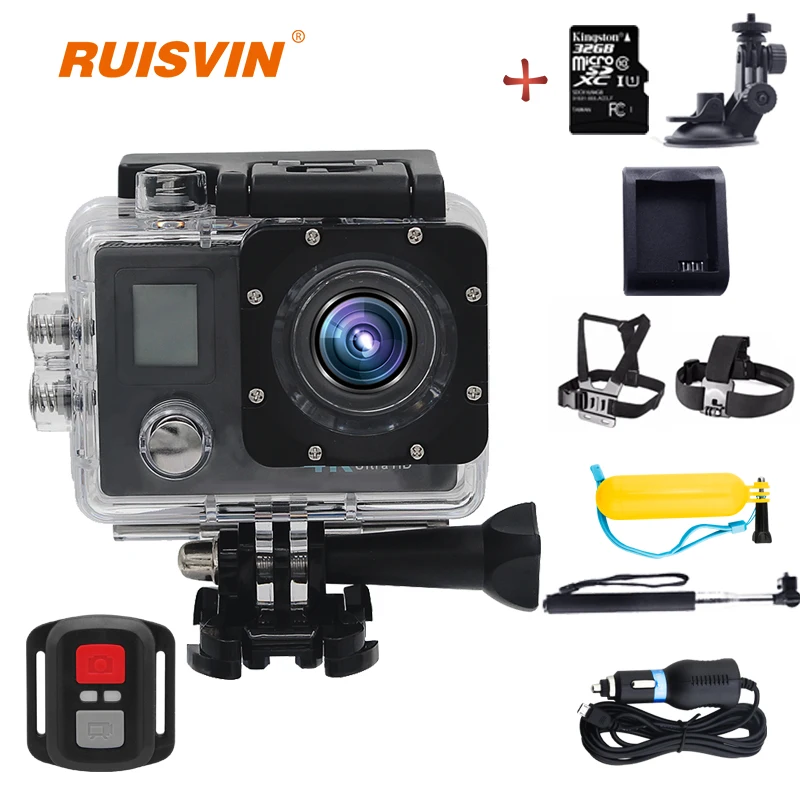 

RUISVIN B6R Action Camera Wifi Full HD 4K 30fps 1080p 60fps Double Screen Sports DV Camera 16MP go Waterproof Pro With Remote