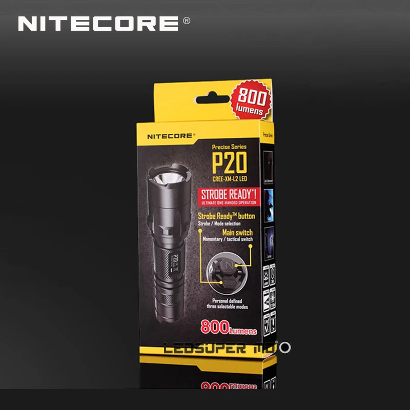 Точные серии Nitecore P20 CREE XM-L2 T6 светодиодный 800 люмен фонарь 18650 тактический фонарь для охоты с стробоскопическим источником сигнала для уличного использования готов