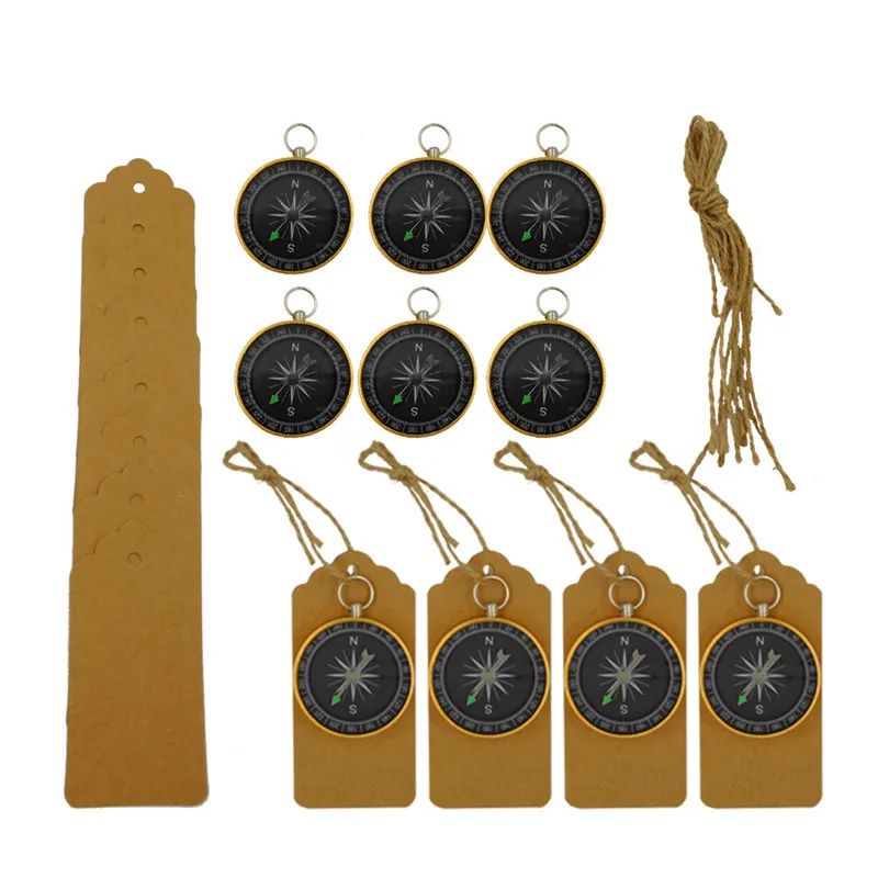 

50 Sets Wedding Favours Wedding Souvenirs for Guests Compass+Gift Tags Labels Travel Themed Wedding Party Gifts