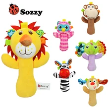 0 3 Year old Baby Kids Cute Animal Plush Rattles Hand Bells multifunctional toys Educational Funny