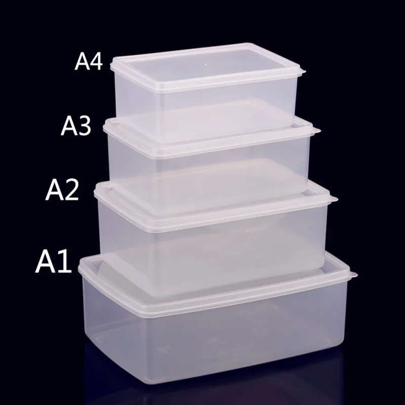 Прямоугольный прозрачный пищевой пластиковый контейнер для фруктов и овощей, герметичная холодильная коробка, холодильник для хранения продуктов