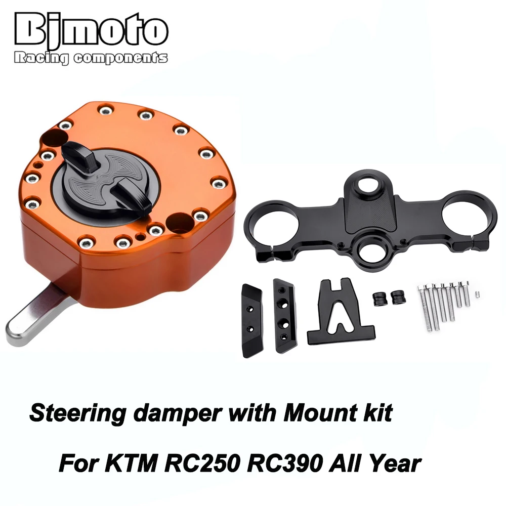 

BJMOTO Motorcycle RC250 RC390 Stabilizer Damper Complete Steering Mounting Bracket For KTM RC 250 RC 390 All Years Motocross